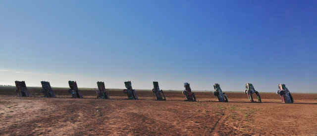 Cadillac Ranch, as seen from the highway